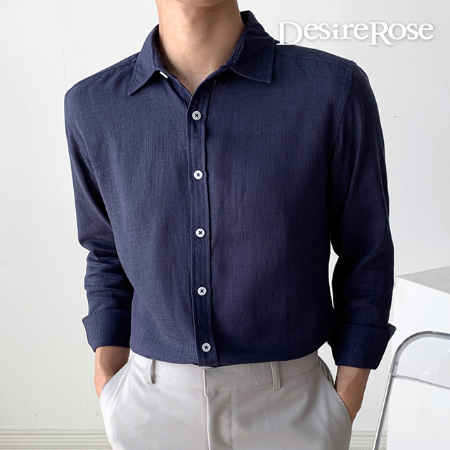 남성 솔리드 슬림핏 셔츠 4color